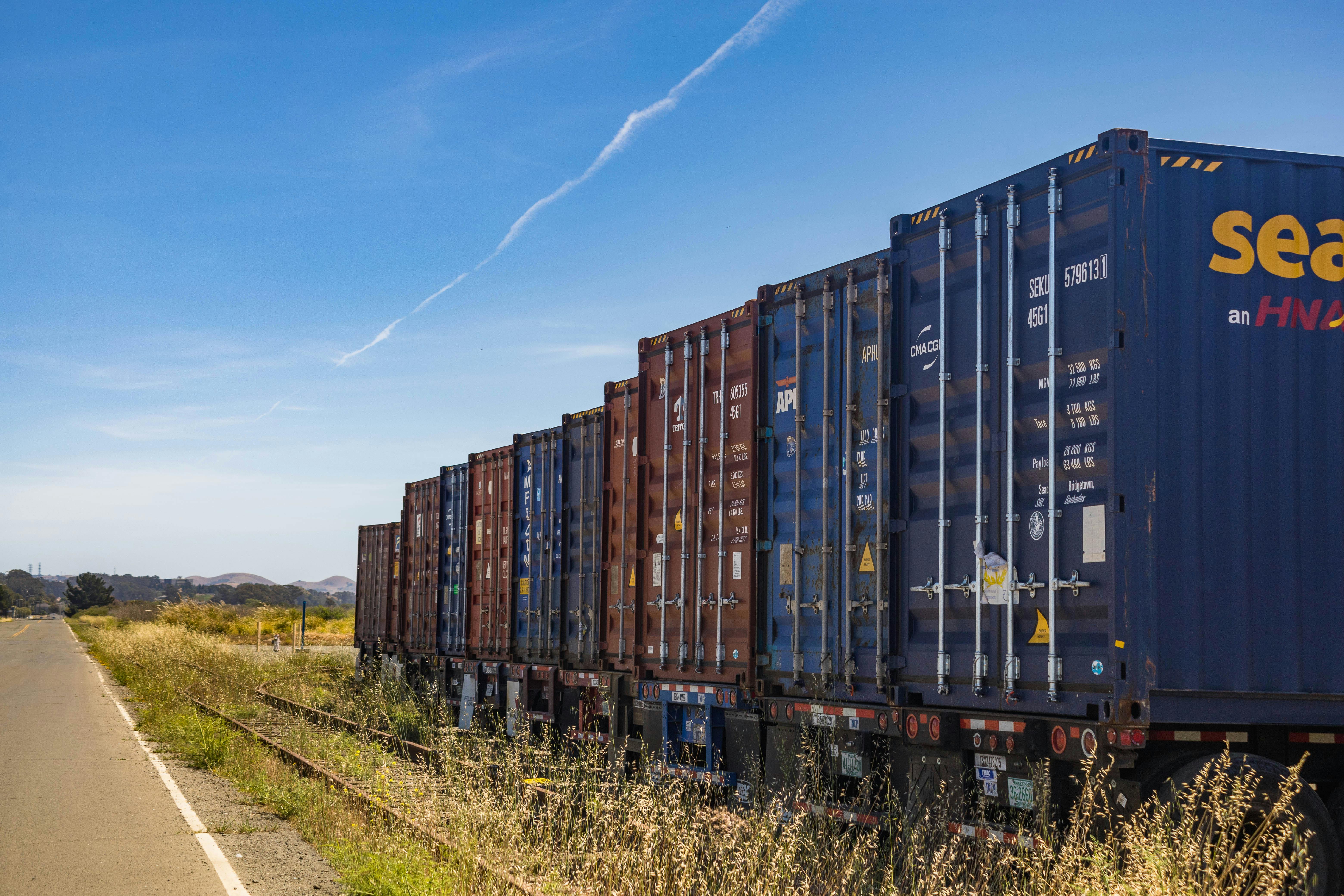 Professional freight truck transporting commercial cargo on highway